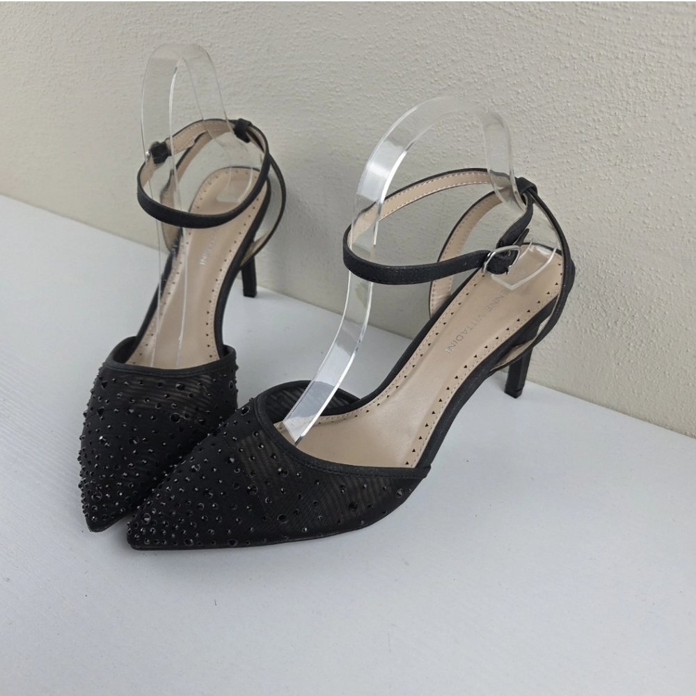 Adrienne‎ Vittadini Shoes Nerve 1 Embellished Pumps Heels Size 10 M Black - Picture 2 of 8